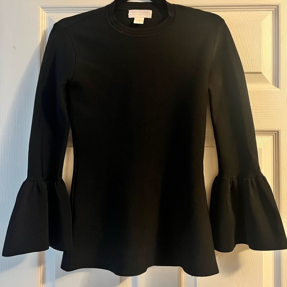 Rachel Parcell Black Long Sleeve Top with Bell Sleeves
